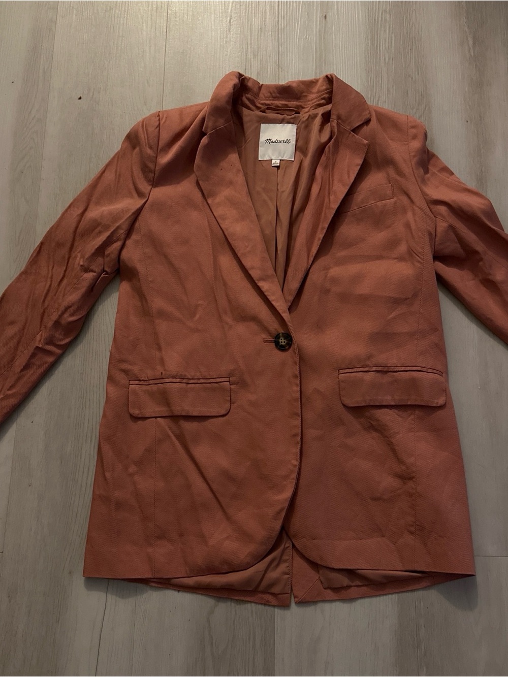 Madewell Women's Rust-Tone Single-Button Blazer